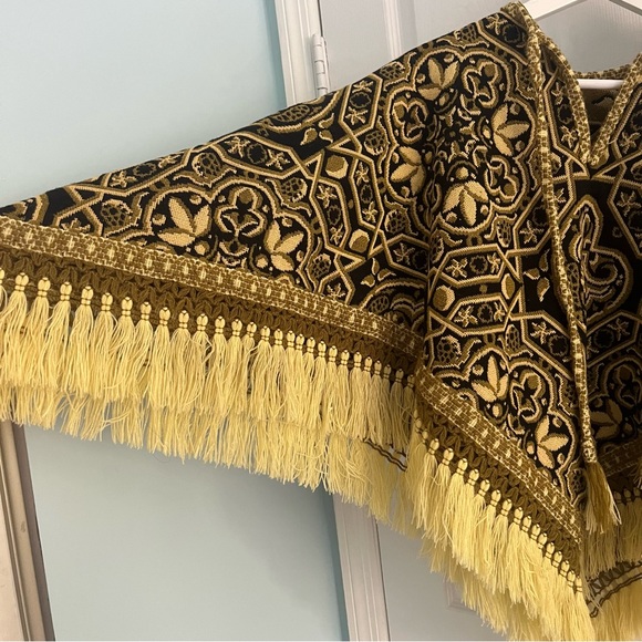 Black and Gold Embroidered Poncho - Picture 2 of 7